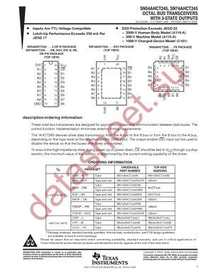 SN74AHCT245DW datasheet  